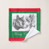 Joyeux Ours Noir Noël (Gant de toilette)