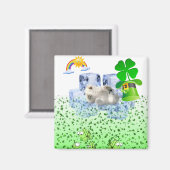 Joyeux ours polaire Magnet de la Saint Patrick (Recto/Verso)