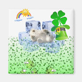 Joyeux ours polaire Magnet de la Saint Patrick (Devant)