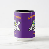 Joyeux Owl-Ween ! Owl Mummy Halloween Coffee Mug (Centre)