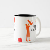 Joyeux papa Mug de jour - Père et enfant Silhouett (Devant droit)