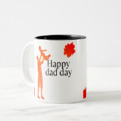 Joyeux papa Mug de jour - Père et enfant Silhouett (Devant gauche)