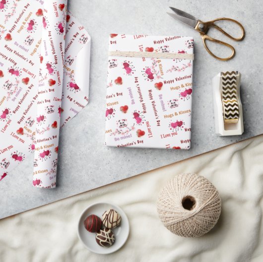 Joyeux Papier Cadeau Saint-Valentin Couple Cœurs (Artisanat)