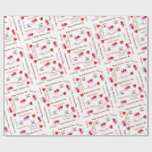Joyeux Papier Cadeau Saint-Valentin Couple Cœurs (Plat)