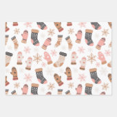 Joyeux papier d'enveloppement de Noël Jeu de 3 feu (Devant 2)