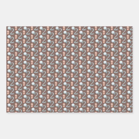 Joyeux papier d'enveloppement d'ours pour le 2e an (Devant 2)