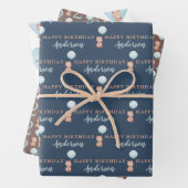 Joyeux papier d'enveloppement d'ours pour le 2e an (En situation)