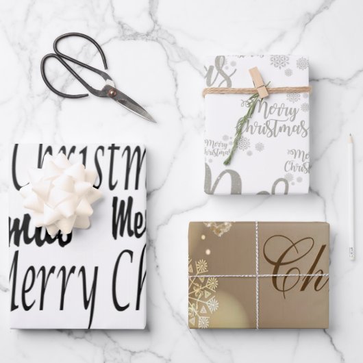 Joyeux papier enveloppant Noël (Recto)