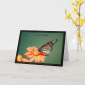 Joyeux Papillon Monarque Carte Anniversaire (Fleur jaune)