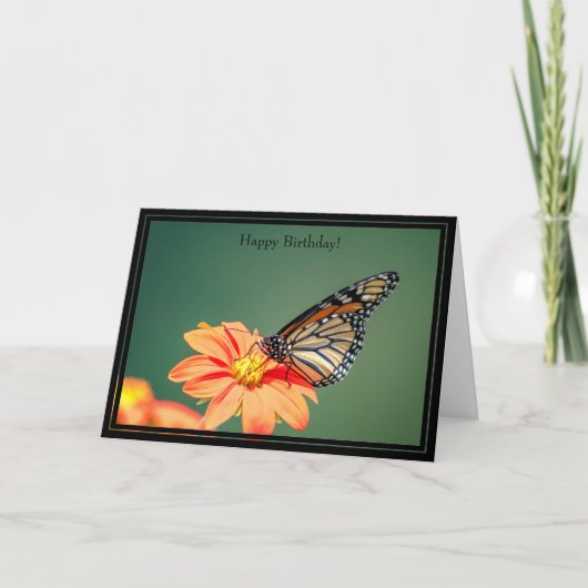 Joyeux Papillon Monarque Carte Anniversaire (Devant)