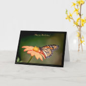 Joyeux Papillon Monarque Carte Anniversaire (Fleur jaune)