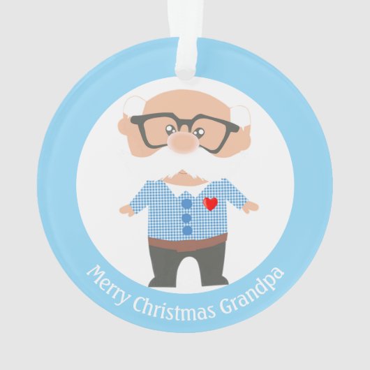 Joyeux papy de Noël sur bleu clair et blanc (dos)