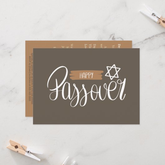 Joyeux Pâque | Invitation solide Seder Pesach (Devant/Arrière en situation)