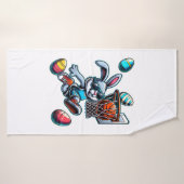 Joyeux Pâques Basketball Garçons Lapin de Pâques D (Serviette de bain)