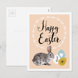 Joyeux Pâques. Cartes postales lapin et oeufs de P