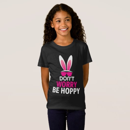 Joyeux Pâques, Être Hoppy, T-shirt Fun Bunny de Pâ (Devant entier)