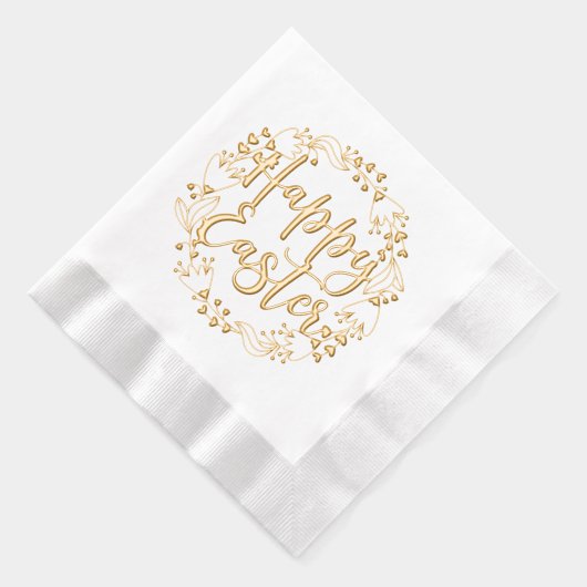 Joyeux Pâques Floral Wreath Élégant Script (Droite)