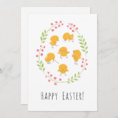 Joyeux Pâques mignonettes Fleur Oeuf Carte de cour (Devant / Derrière)