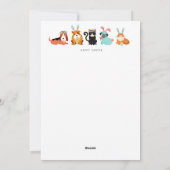 Joyeux Pâques Sloth et llama Carte de vacances pla (Dos)