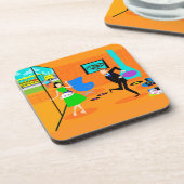 Joyeux parents rétro Dessous de verre de liège (Côté gauche)