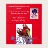 Joyeux Parrot Rouge Macaw Parrot de Noël des États (Outside Unfolded)