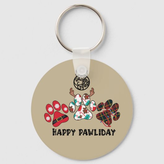 Joyeux Pawliday - Porte-clés de vacances de Noël (Recto)