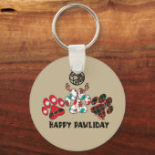 Joyeux Pawliday - Porte-clés de vacances de Noël (Recto)