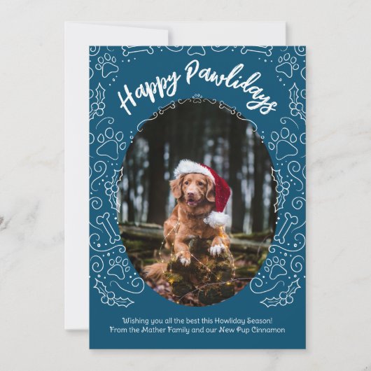 Joyeux Pawlidays Chien animal de compagnie carte d (Devant)