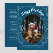 Joyeux Pawlidays Chien animal de compagnie carte d (Devant / Derrière)