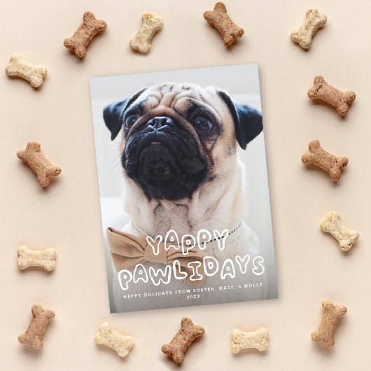 Joyeux Pawlidays Chien Pet Carte photo de vacances