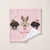 Joyeux Pawlidays Labrador Retriever Dogs (Gant de toilette)