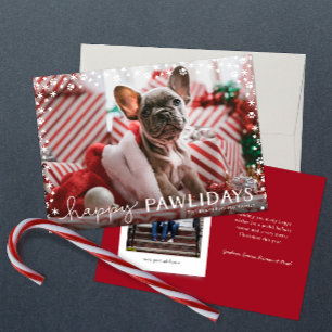 Joyeux Pawlidays Pet Lover Carte photo de vacances