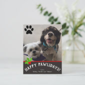 Joyeux Pawlidays Pet Photo Carte de Noël (Debout devant)