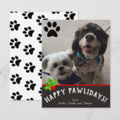 Joyeux Pawlidays Pet Photo Carte de Noël (Devant / Derrière)