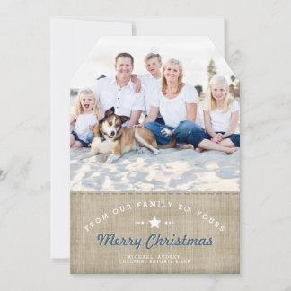 Joyeux pays Noël Russe Carte photo Burlap