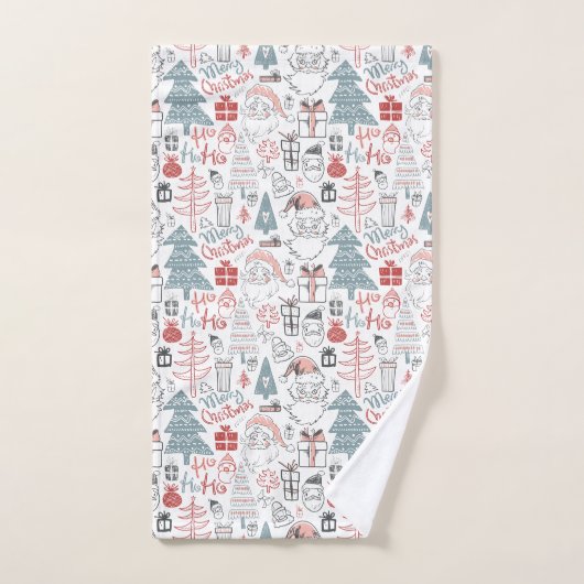 Joyeux Père Noël arbre de Noël Motif à main (Serviette à main)