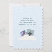 Joyeux Père Noël, carte de Noël bleu clair (Dos)