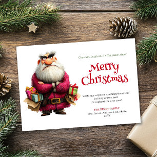 Joyeux Père Noël Grincheux Drôle de Noël Carte de