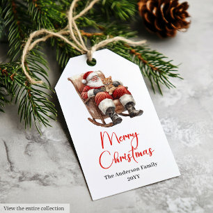 Joyeux Père Noël Nom personnalisable Étiquette de