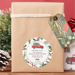 Joyeux Petit Camion Rouge Bébé Faveur Stickers