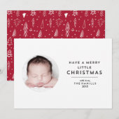 Joyeux petit Carte photo du cercle de Noël (Devant / Derrière)