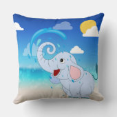 Joyeux petit éléphant Coussin décoratif (Verso)