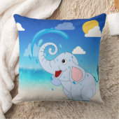 Joyeux petit éléphant Coussin décoratif (Couverture)