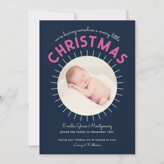 Joyeux petit Faire-part de naissance de Noël (Devant)