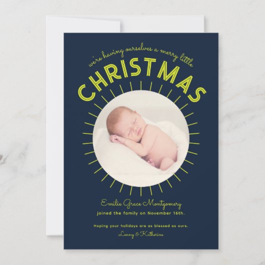 Joyeux petit Faire-part de naissance de Noël (Devant)