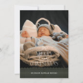 Joyeux petit Faire-part de naissance photo de Noël (Devant)