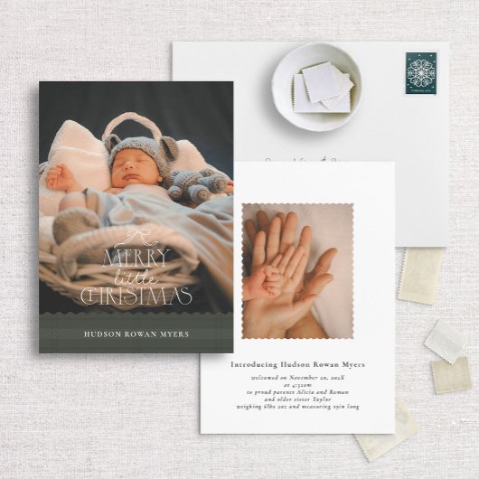 Joyeux petit Faire-part de naissance photo de Noël