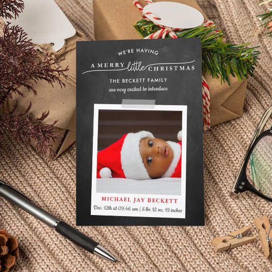 Joyeux petit Faire-part de naissance photo de Noël