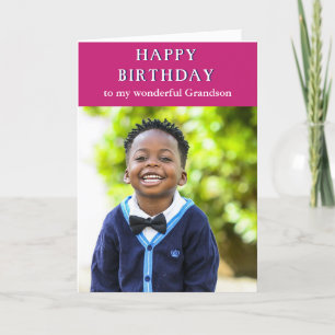Joyeux petit-fils d'anniversaire avec carte photo