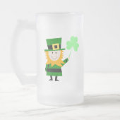 Joyeux Petit Leprechaun Frosted Glass Mug (Gauche)